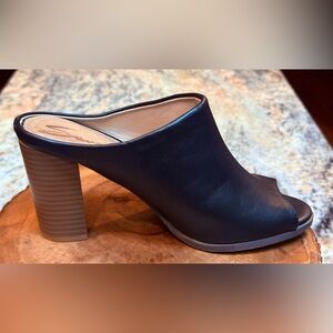 Seven7 Black Mexx Mule Heels | Size 9 | New | Block Heel Slip-On Open Toe Shoes